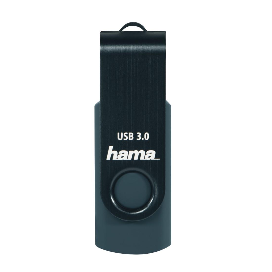 USB памет HAMA Rotate, 64GB, 70 MB/s, Петролно синьо