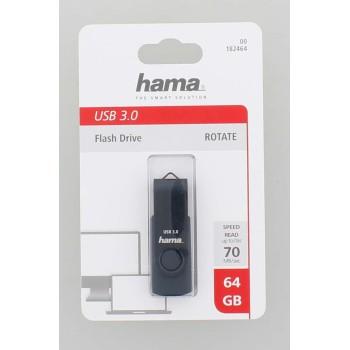 USB памет HAMA Rotate, 64GB, 70 MB/s, Петролно синьо