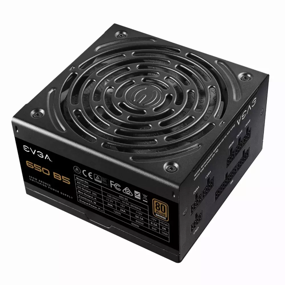 Захранване EVGA 650 B5 (650W) 80 Plus Bronze Fully Modular - 220-B5-0650-V2