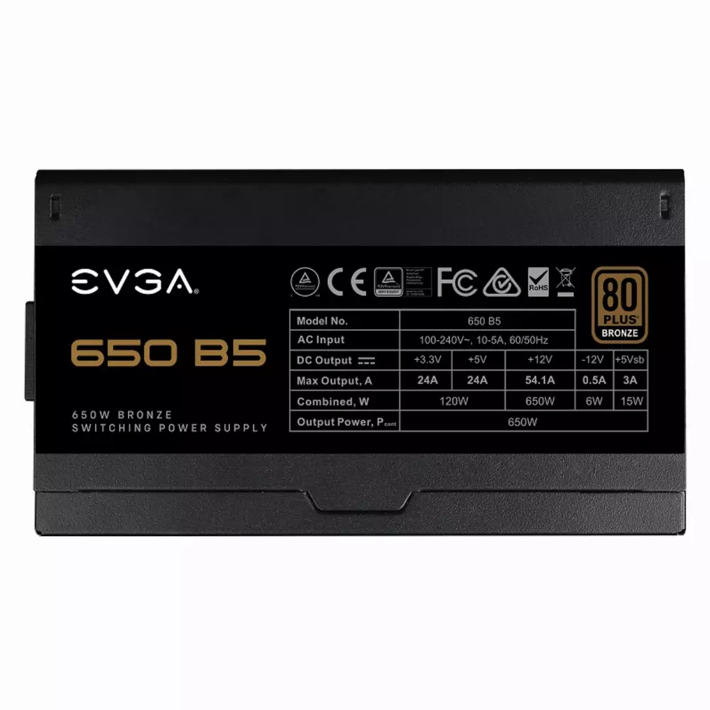 Захранване EVGA 650 B5 (650W) 80 Plus Bronze Fully Modular - 220-B5-0650-V2