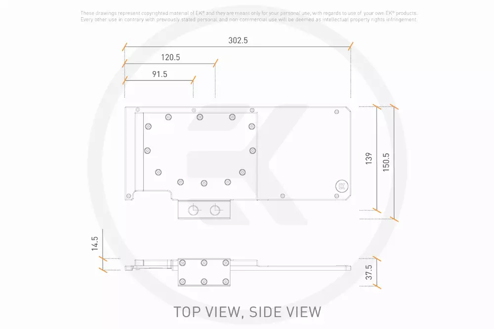 Активна задна планка EK-Quantum Vector FTW3 RTX 3080/3090 Active Backplate - Acetal
