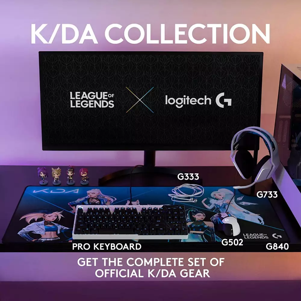 Геймърска механична клавиатура Logitech G Pro K/DA GX Brown Tactile RGB 
