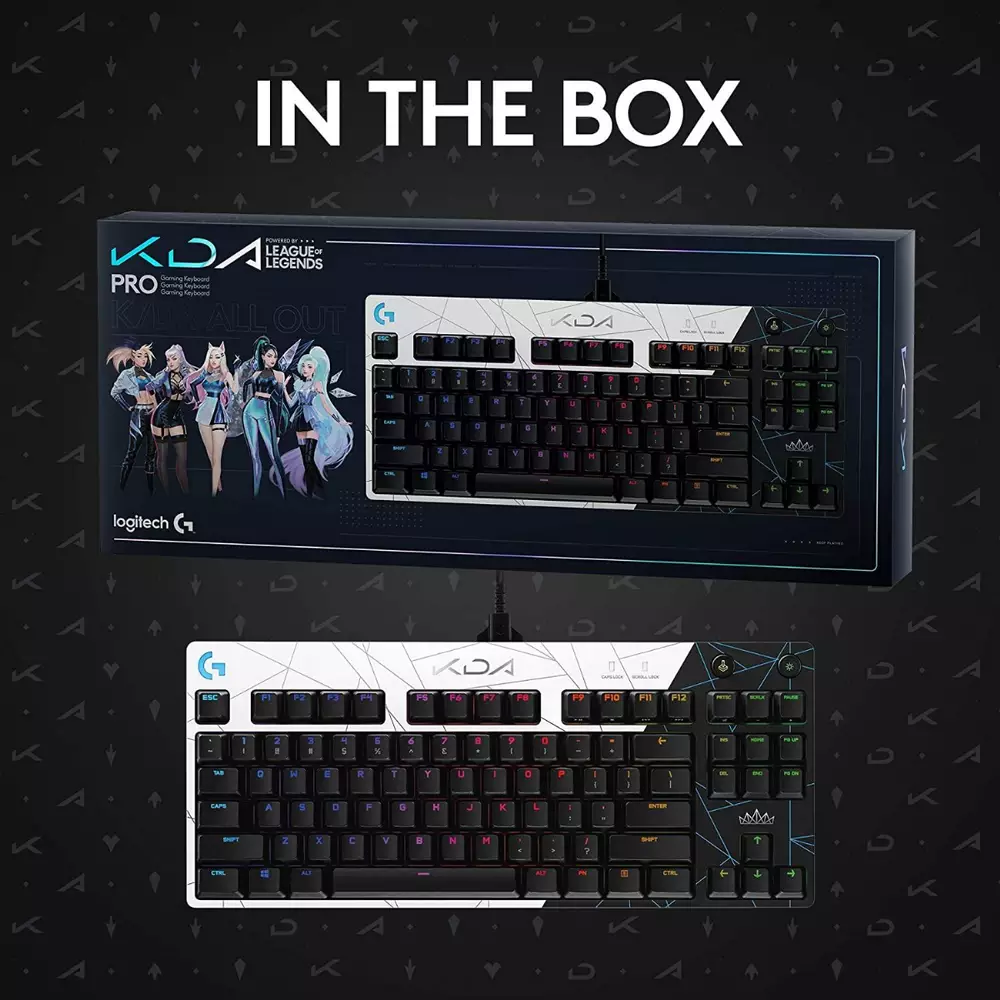 Геймърска механична клавиатура Logitech G Pro K/DA GX Brown Tactile RGB