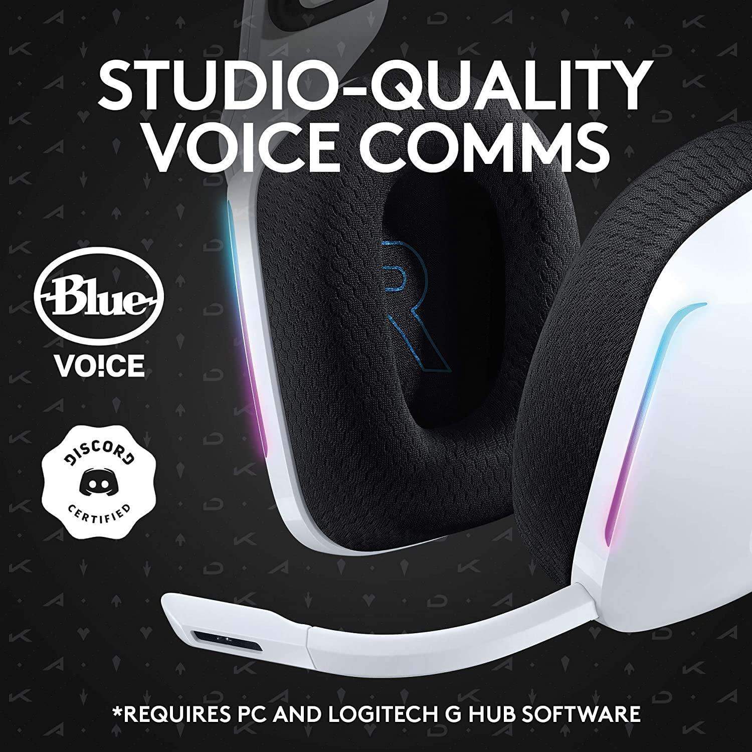 Геймърски слушалки Logitech G733 K/DA Lightspeed Wireless RGB, Микрофон, Бели