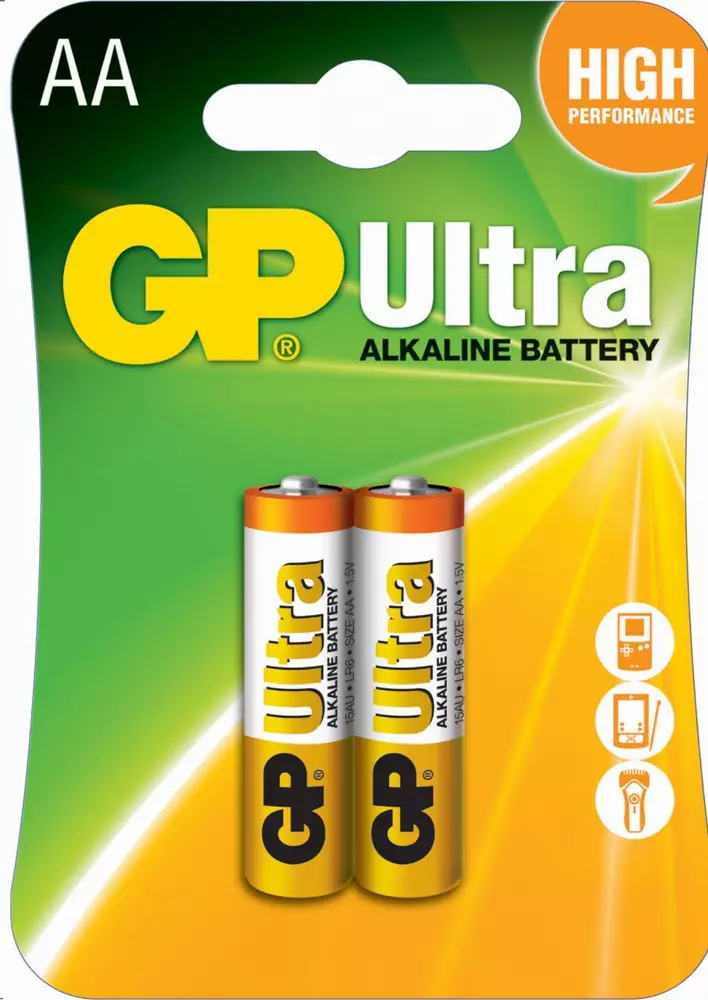 Batterie alcaline GP ULTRA LR6 AA /2 pièces dans l'emballage/ 1.5V GP, GP15AU