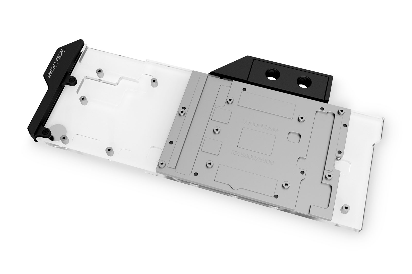 Воден блок за видео карта EK-Quantum Vector Master RX 6800 XT/6900 XT D-RGB - Nickel + Plexi