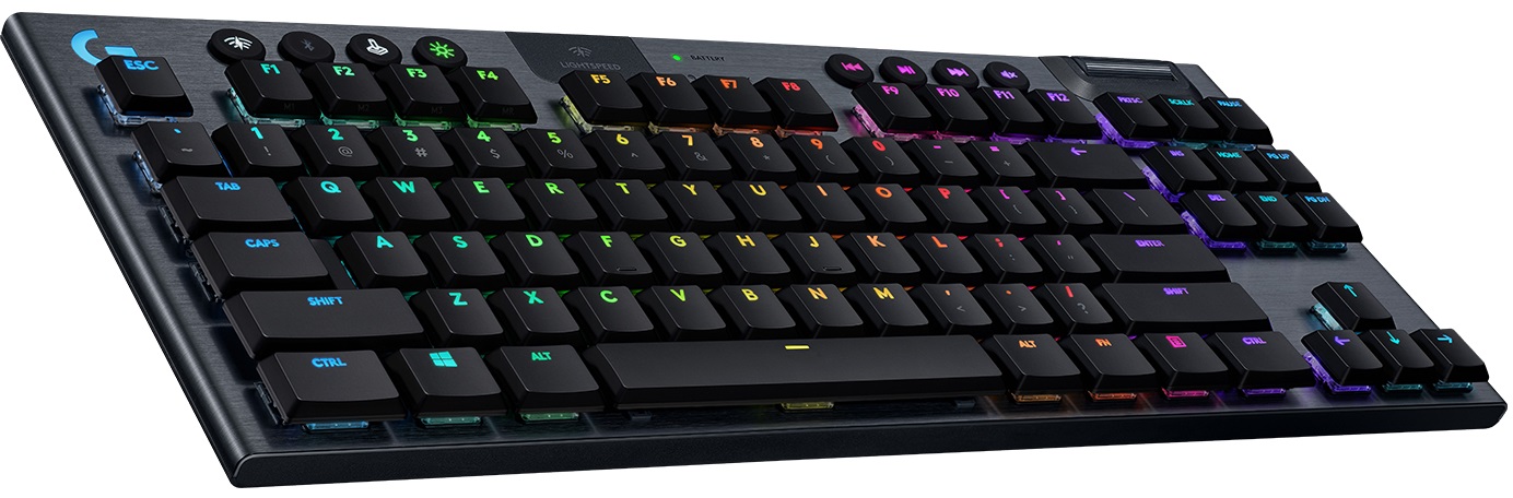 Геймърска клавиатура Logitech G915 TKL LIGHTSPEED Wireless RGB Mechanical CARBON LINEAR SWITCH - 920-009520