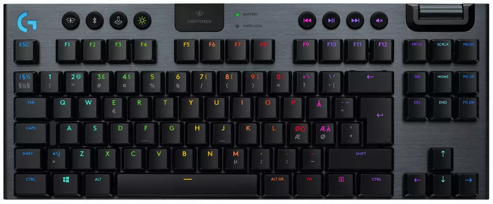 Геймърска клавиатура Logitech G915 TKL LIGHTSPEED Wireless RGB Mechanical CARBON LINEAR SWITCH - 920-009520