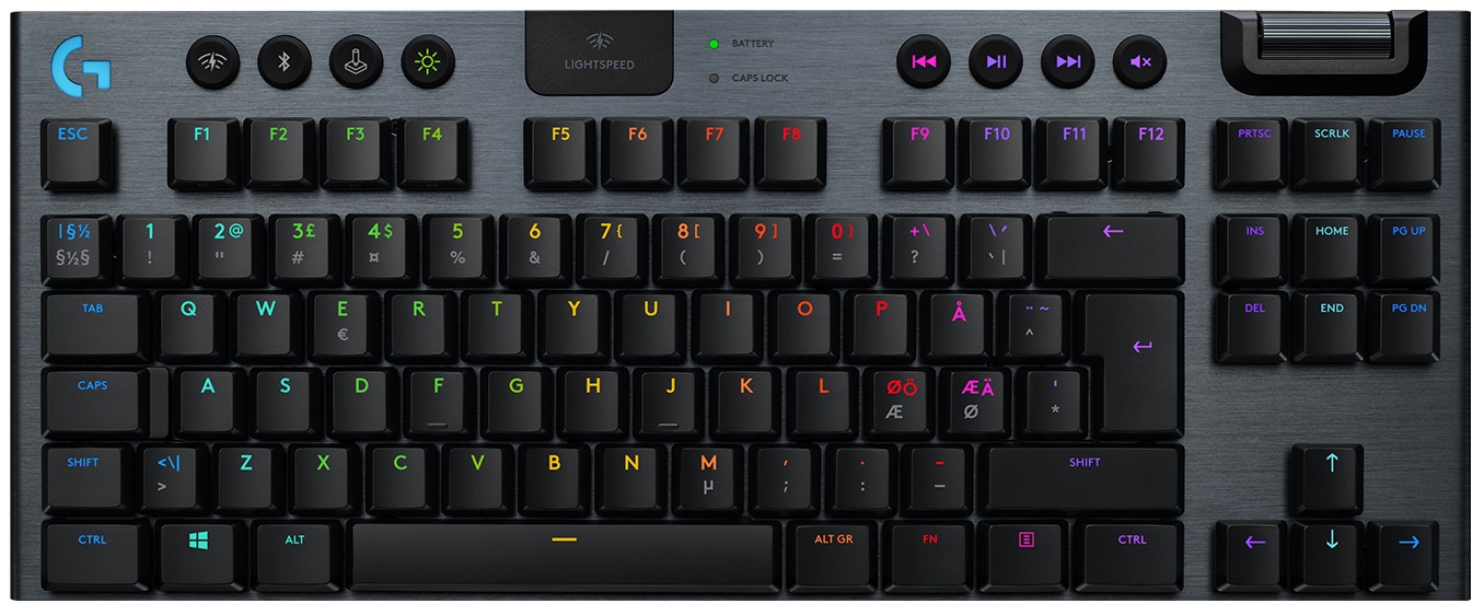 Геймърска клавиатура Logitech G915 TKL LIGHTSPEED Wireless RGB Mechanical CARBON LINEAR SWITCH - 920-009520