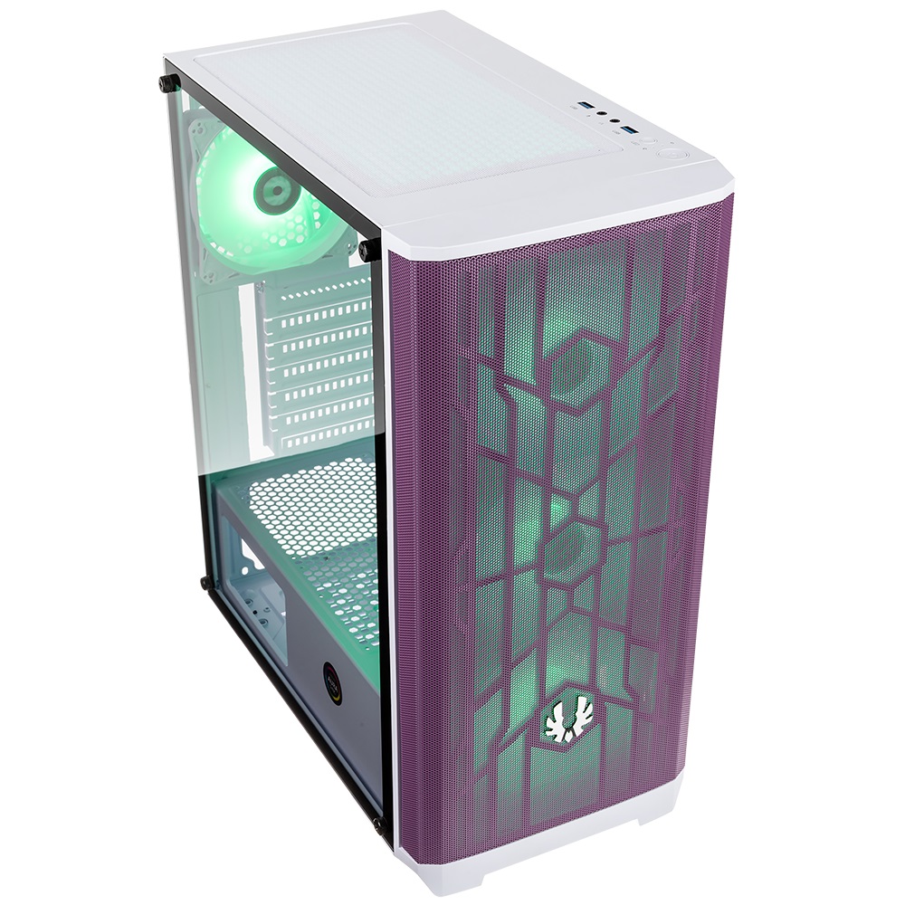 Кутия BitFenix NOVA Mesh SE TG White/Purple