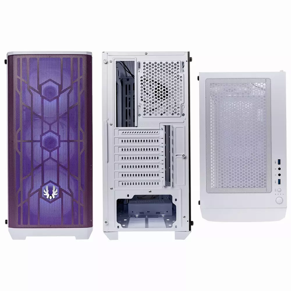 Кутия BitFenix NOVA Mesh SE TG White/Purple