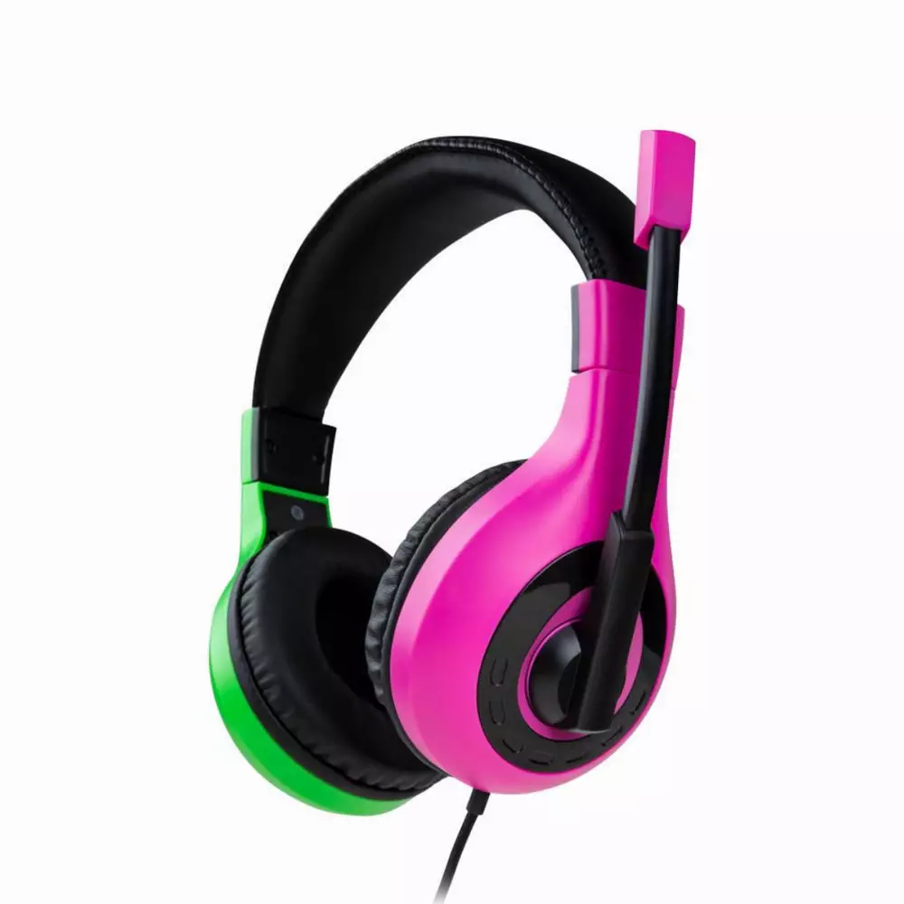 Геймърски слушалки Nacon Bigben Nintendo Switch Headset Pink+Green, Микрофон, Розов/Зелен