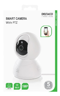 Смарт камера DELTACO SH-IPC03, 720p, WiFi 2.4GHz, IR 10m, 1/4" CMOS, microSD, Бяла