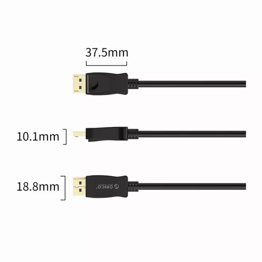 Orico Кабел Cable - Display Port v1.2 DP M / M Black 4K 1m - XD-DTDP4-10-BK
