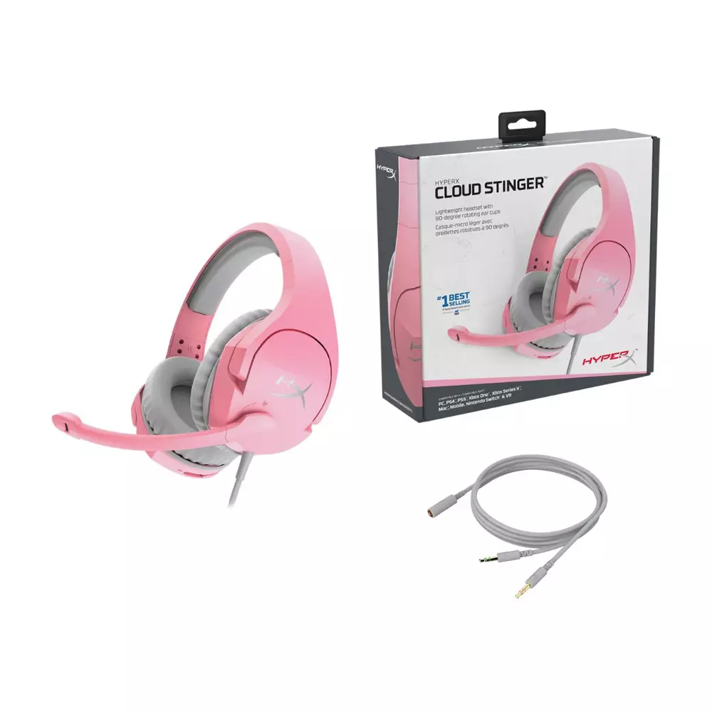 Геймърски слушалки HyperX Cloud Stinger Pink
