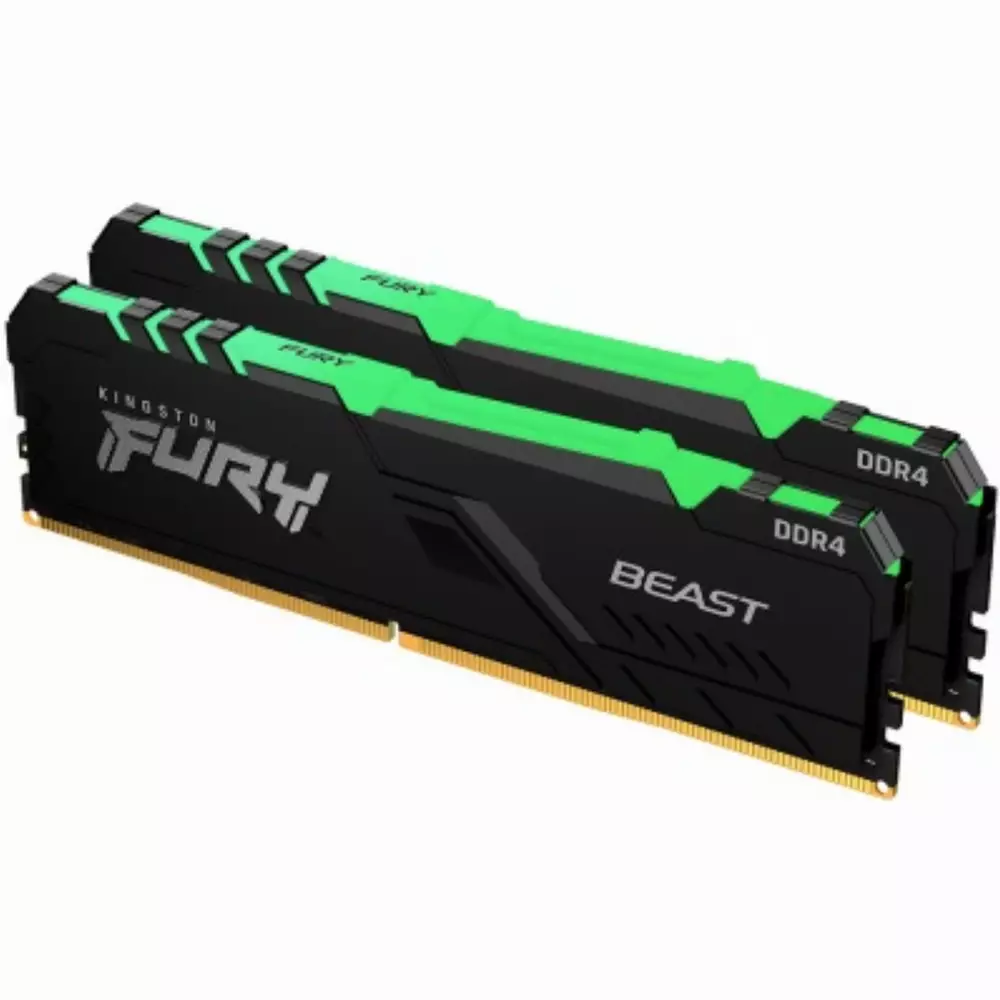 Μνήμη Kingston FURY Beast Black RGB 32GB (2x16GB) DDR4 3600MHz CL18 - KF436C18BBAK2/32