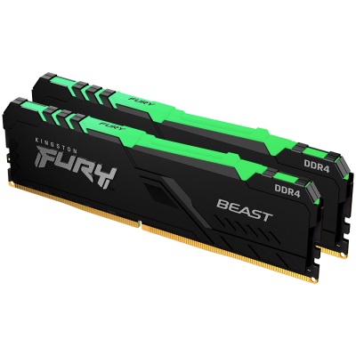 Памет Kingston FURY Beast Black RGB 32GB (2x16GB) DDR4 3200MHz CL16 - KF432C16BBAK2/32