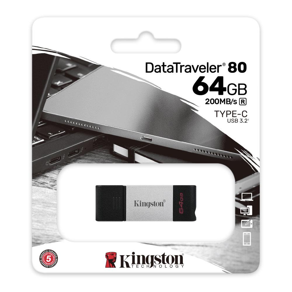 USB памет Kingston DataTraveler 80 64GB USB-C 3.2 Gen 1 Black