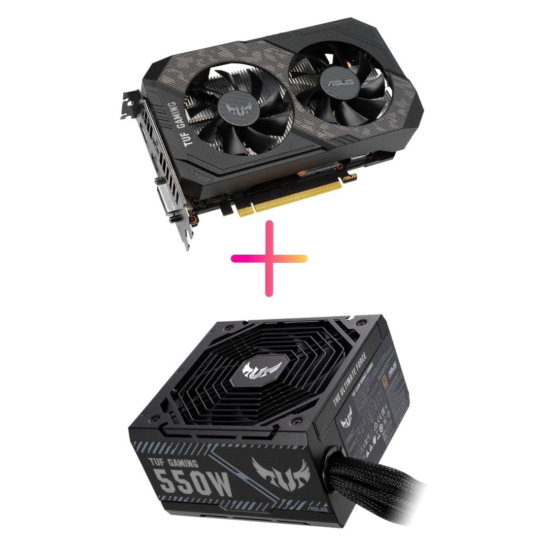 Видео карта ASUS TUF Gaming GeForce GTX 1660 Ti EVO OC Edition 6GB + Захранване ASUS TUF Gaming 550W 80+ Bronze