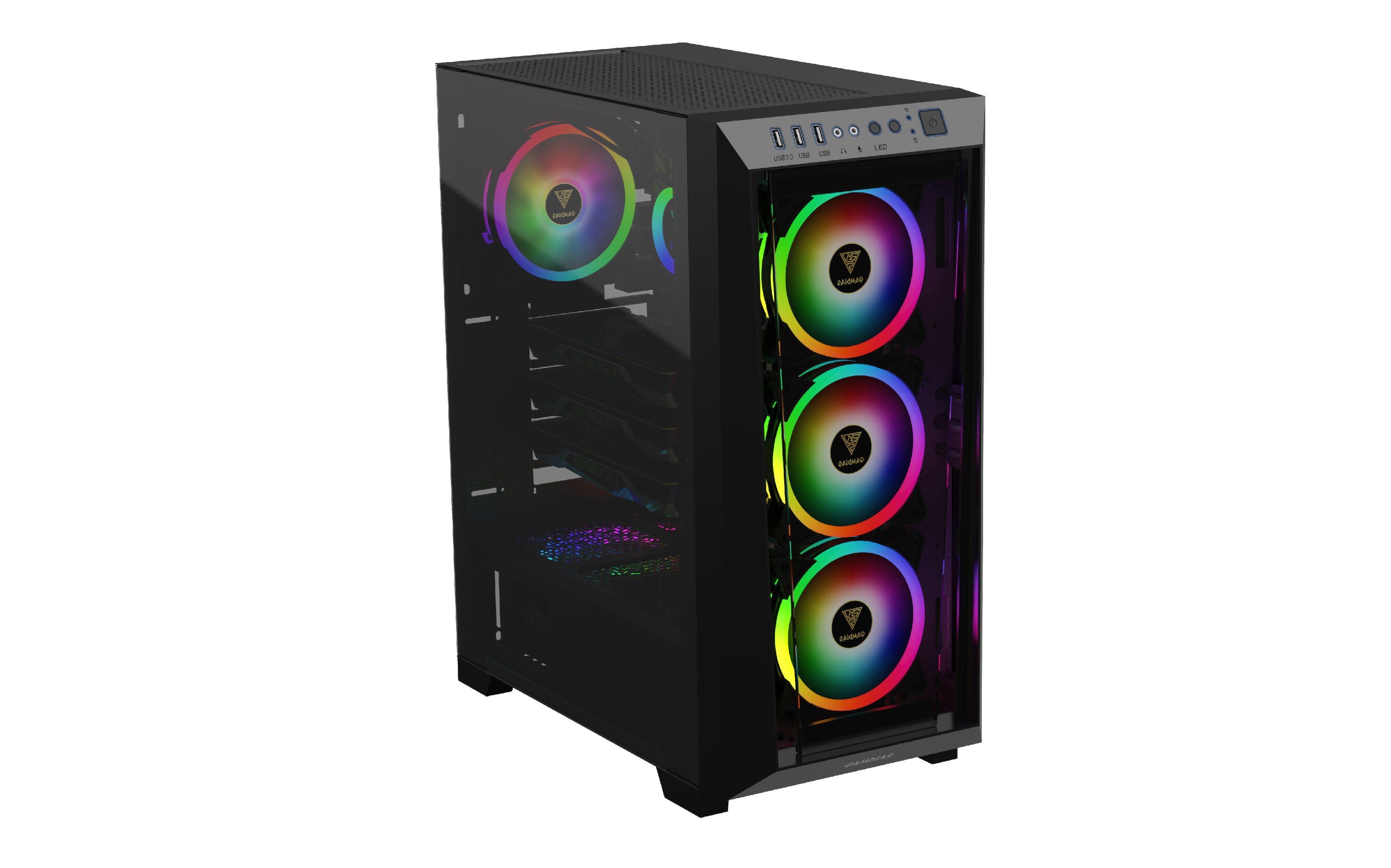 Кутия Gamdias TALOS M1 Elite aRGB Tempered Glass - GAMDIAS-TALOS-M1-ELITE