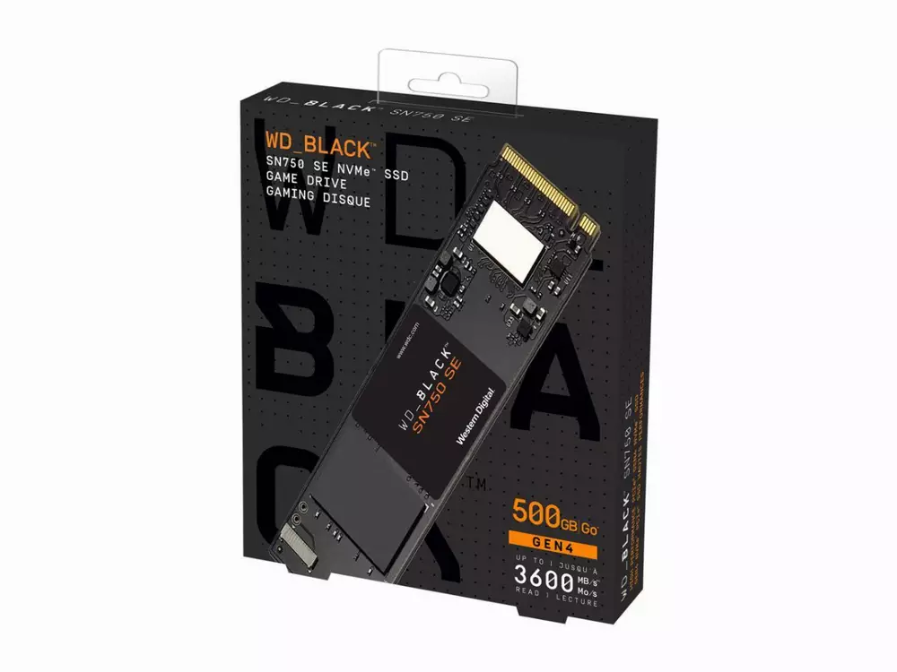 Диск SSD WD Black SN750 SE 500GB M.2 NVMe PCIe Gen4 - WDS500G1B0E