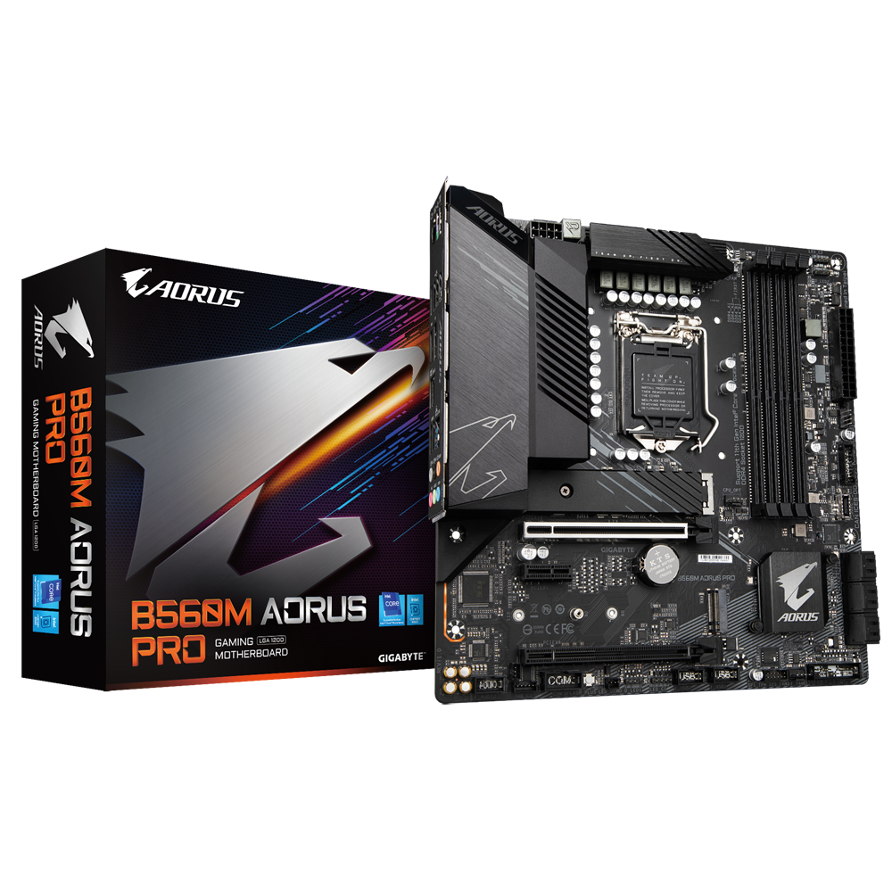 Дънна платка GIGABYTE AORUS B560M PRO, socket 1200, mATX