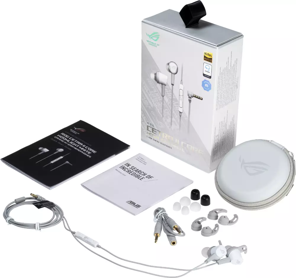 Геймърски слушалки-тапи ASUS ROG Cetra II Core Moonlight White
