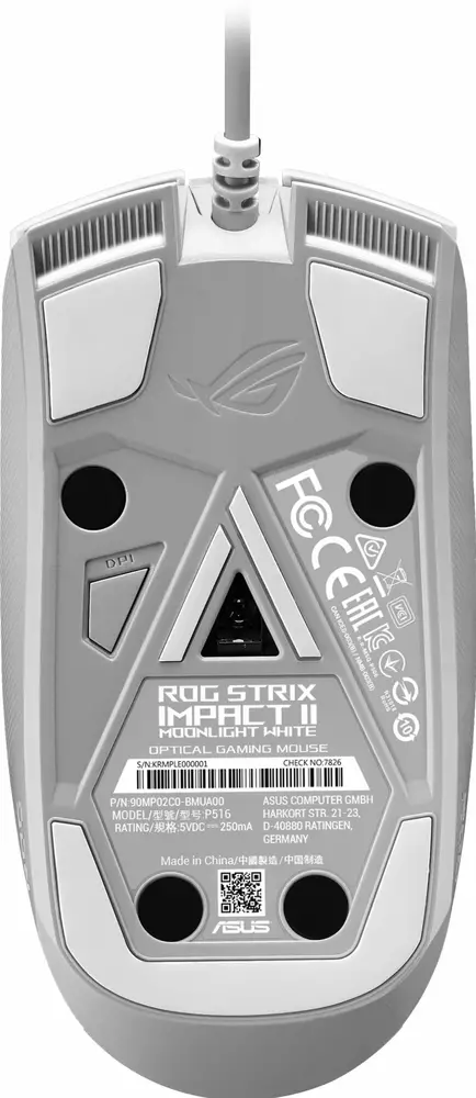Геймърска мишка ASUS ROG Strix Impact II Moonlight White - 90MP02C0-BMUA00