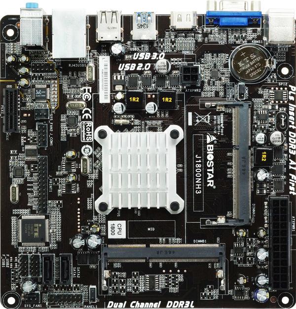 Дънна платка Biostar Intel Celeron J1800, Mini-ITX,  2xSO-DIMM DDR3L