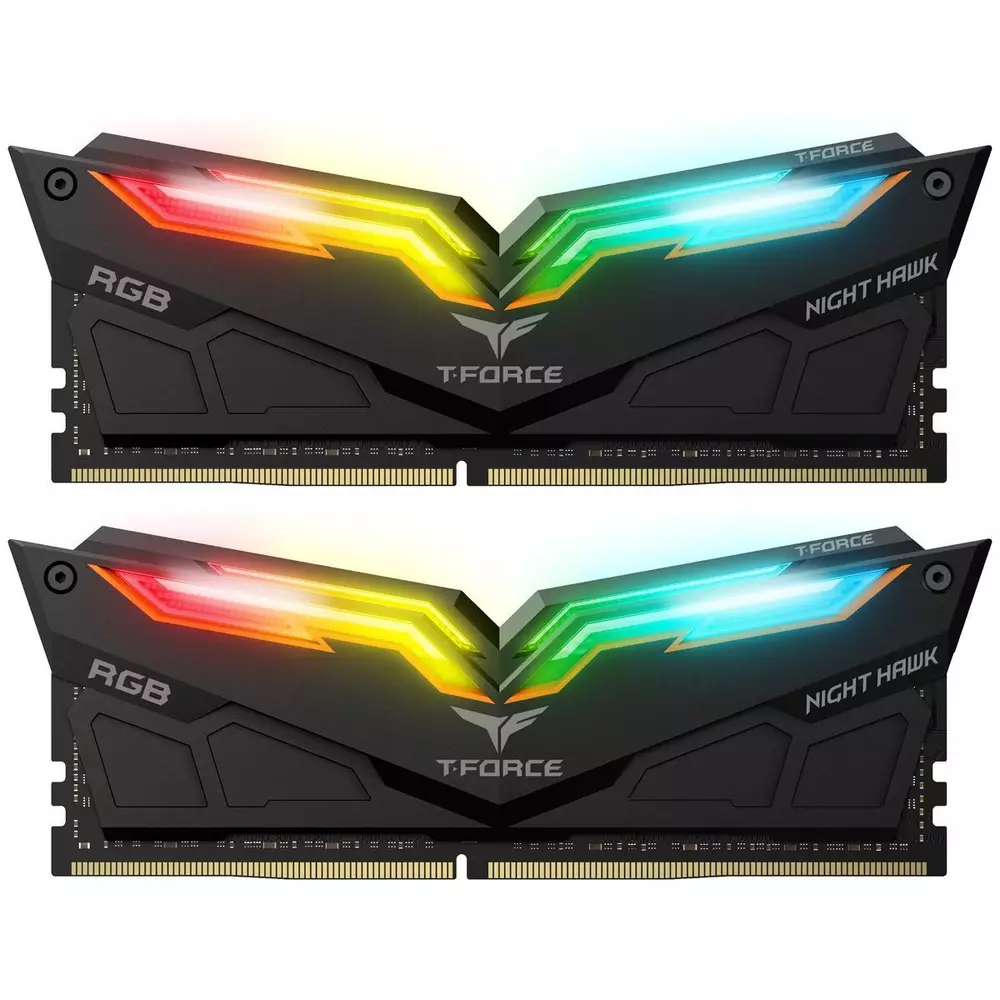 Памет Team Group T-Force Night Hawk Black RGB DDR4 16GB (2x8GB) 3200MHz CL18 - TF14D416G3200HC16CDC01