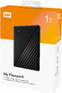 Външен хард диск Western Digital My Passport 1TB 2.5" HDD Black USB 3.2 Gen 1