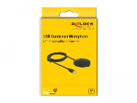 Настолен микрофон Delock 20672, Omnidirectional, USB, Черен