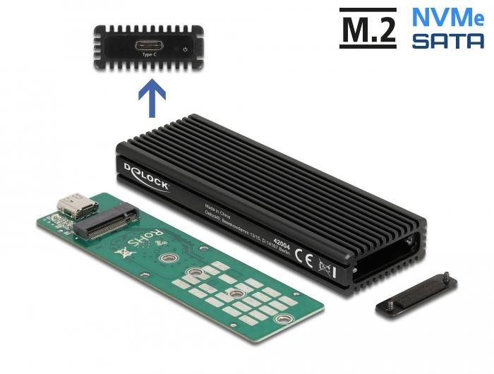 Външна стойка Delock 42004, За M.2 NVMe PCIe или SATA SSD, USB-C 3.2 Gen 2