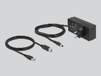 USB хъб Delock 63669, 7 x USB-A, 1 x USB-B, 5 Gbps, Превключвател, LED индикатор, Сив