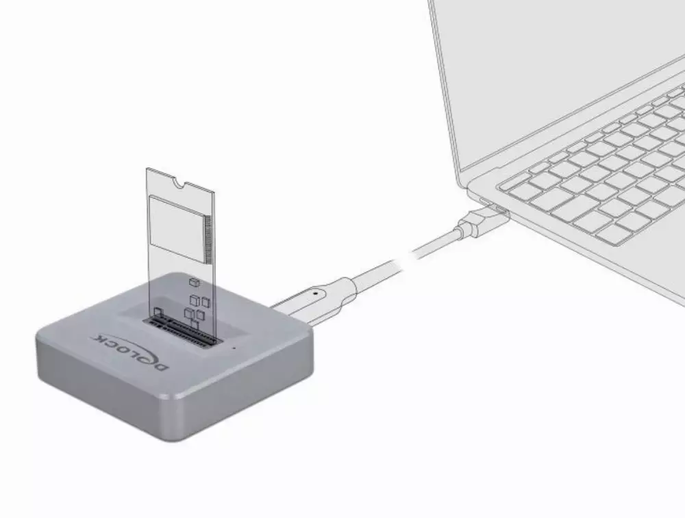 Докинг станция Delock 64000, За M.2 NVMe PCIe SSD, USB-C 3.2 Gen 2