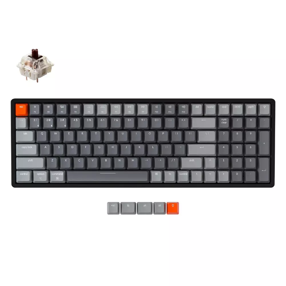 Геймърска Механична клавиатура Keychron K4 Aluminum Full-Size Gateron Brown Switch RGB LED ABS