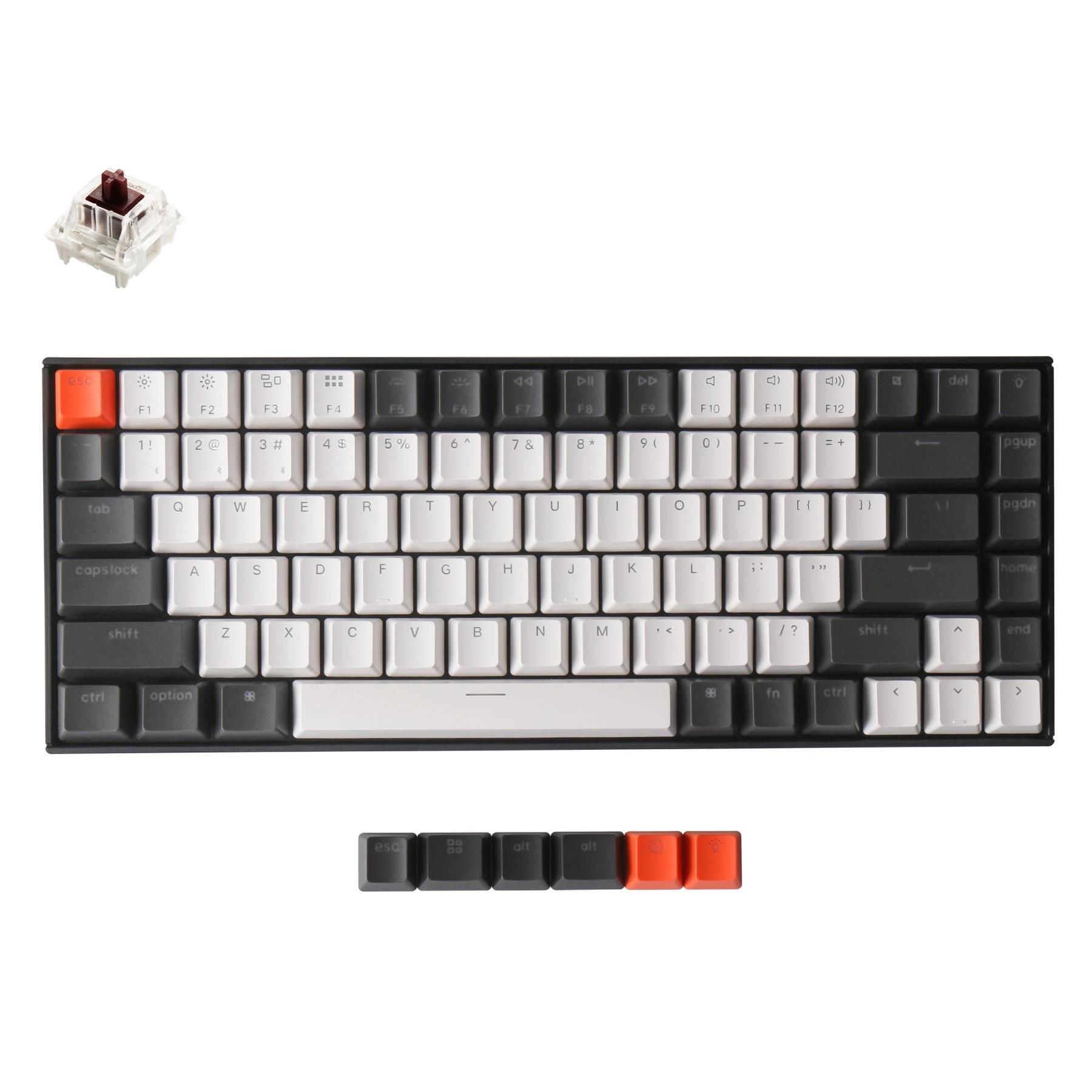 Keychron K2 Hot-Swappable Compact Gaming Mechanical Keyboard Gateron Brown Switch RGB LED ABS