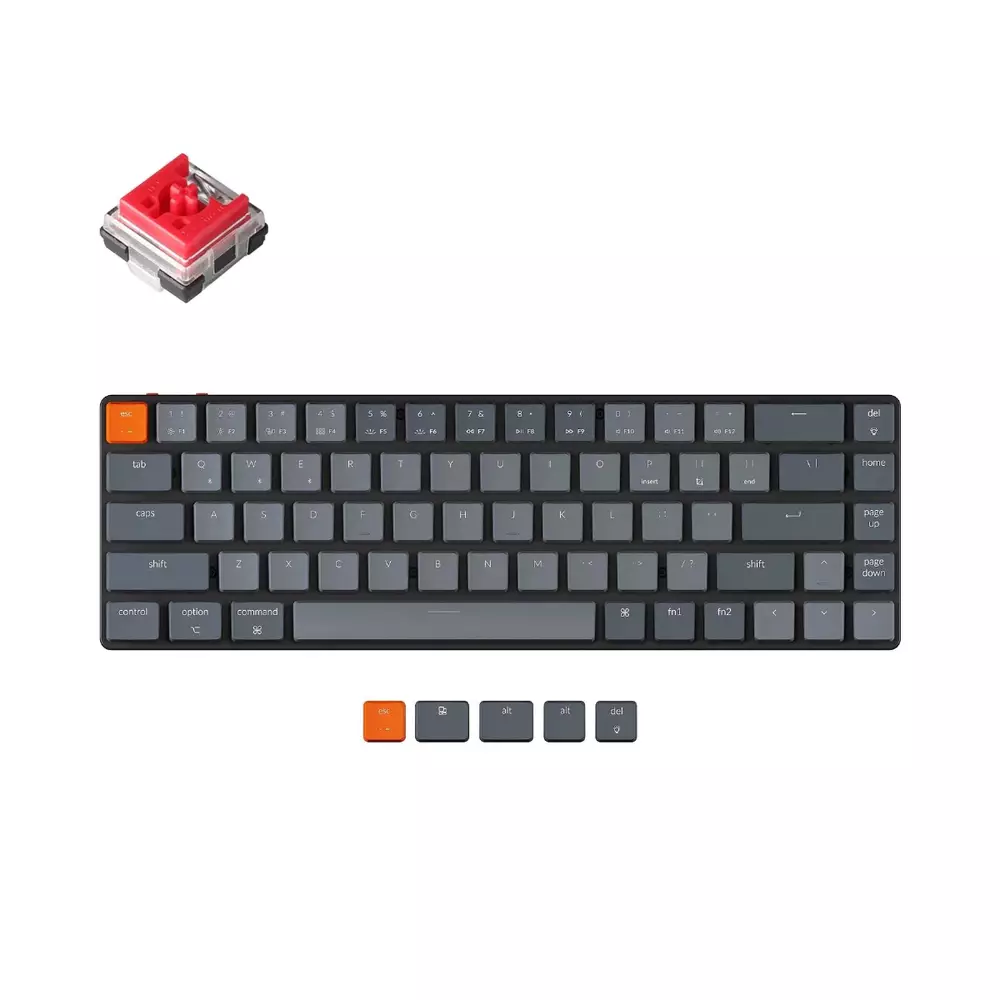 Геймърска механична клавиатура Keychron K7 Hot-Swappable 65% Keychron Low Profile Optical Red Switch RGB LED ABS