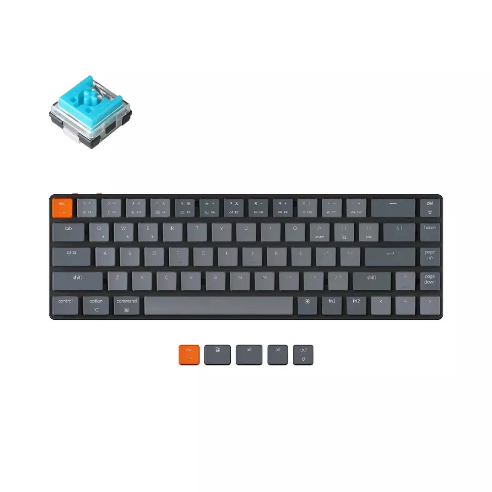 Геймърска механична клавиатура Keychron K7 Hot-Swappable 65% Keychron Low Profile Optical Blue Switch RGB LED ABS