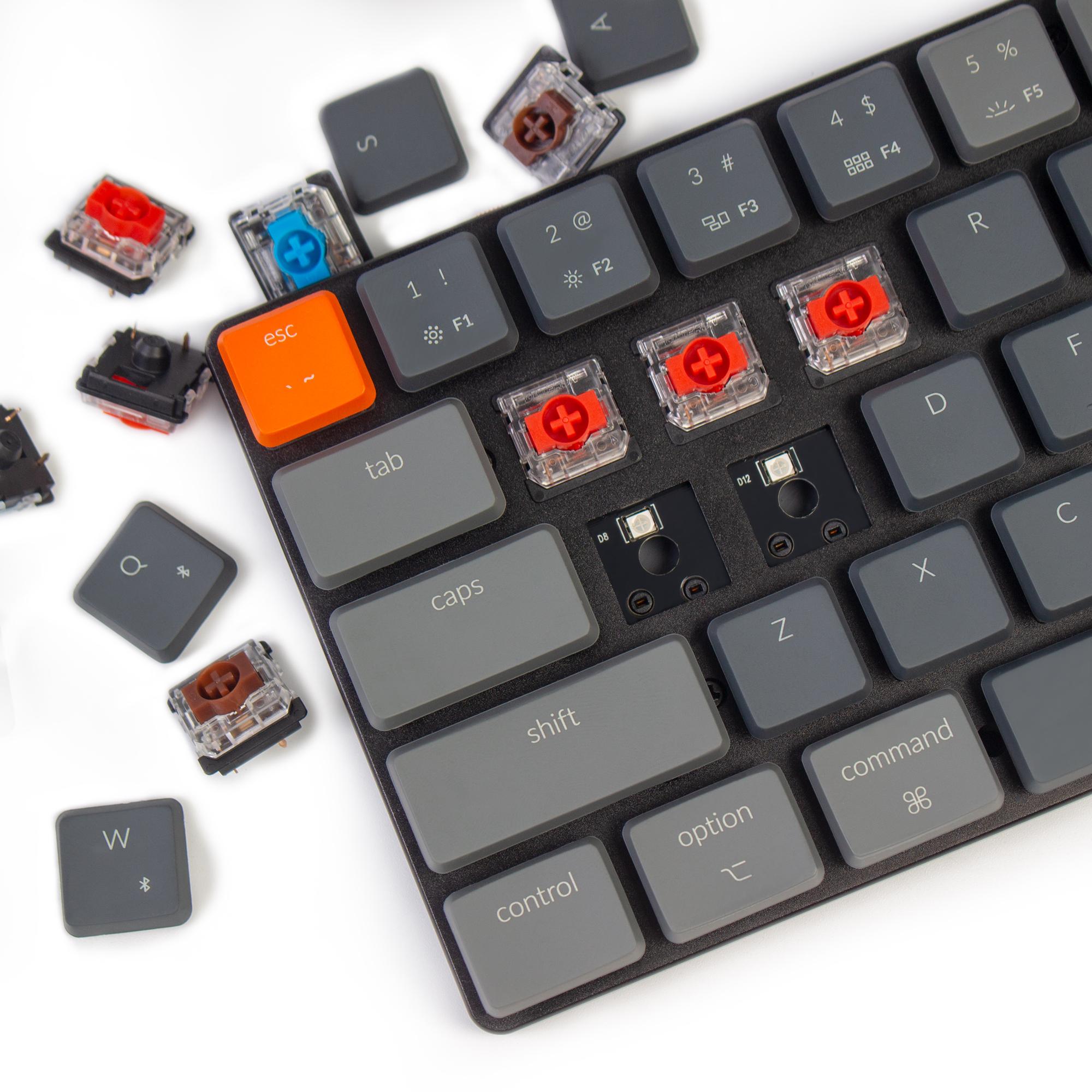 Геймърска механична клавиатура Keychron K7 Hot-Swappable 65% Keychron Low Profile Optical Blue Switch RGB LED ABS