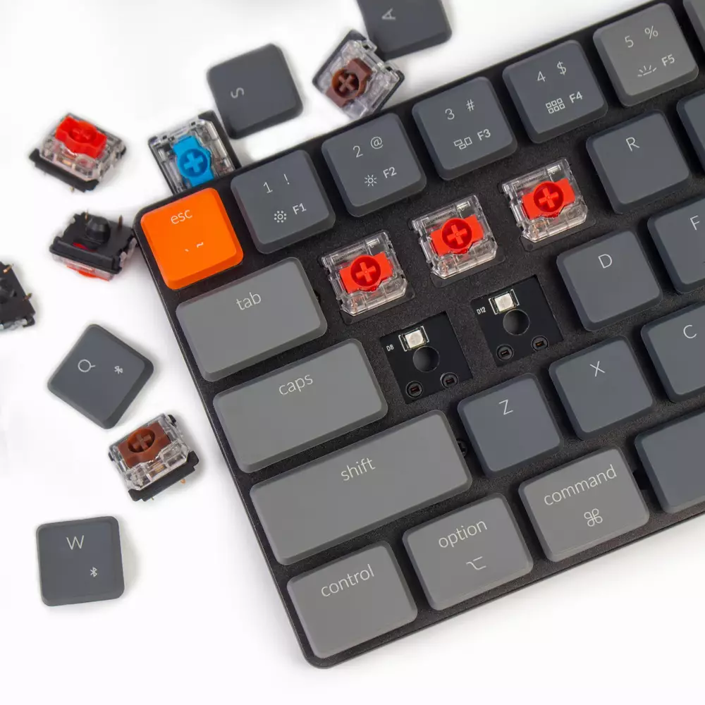 Геймърска механична клавиатура Keychron K7 Hot-Swappable 65% Keychron Low Profile Optical Brown Switch RGB LED ABS