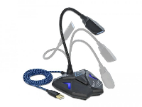 Геймърски микрофон Delock 66330, Omnidirectional, USB, Mute Button Черен