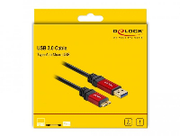 Кабел Delock 82745, USB-A мъжко - USB Micro-B мъжко, 2 м, Premium, Екраниран, Черен