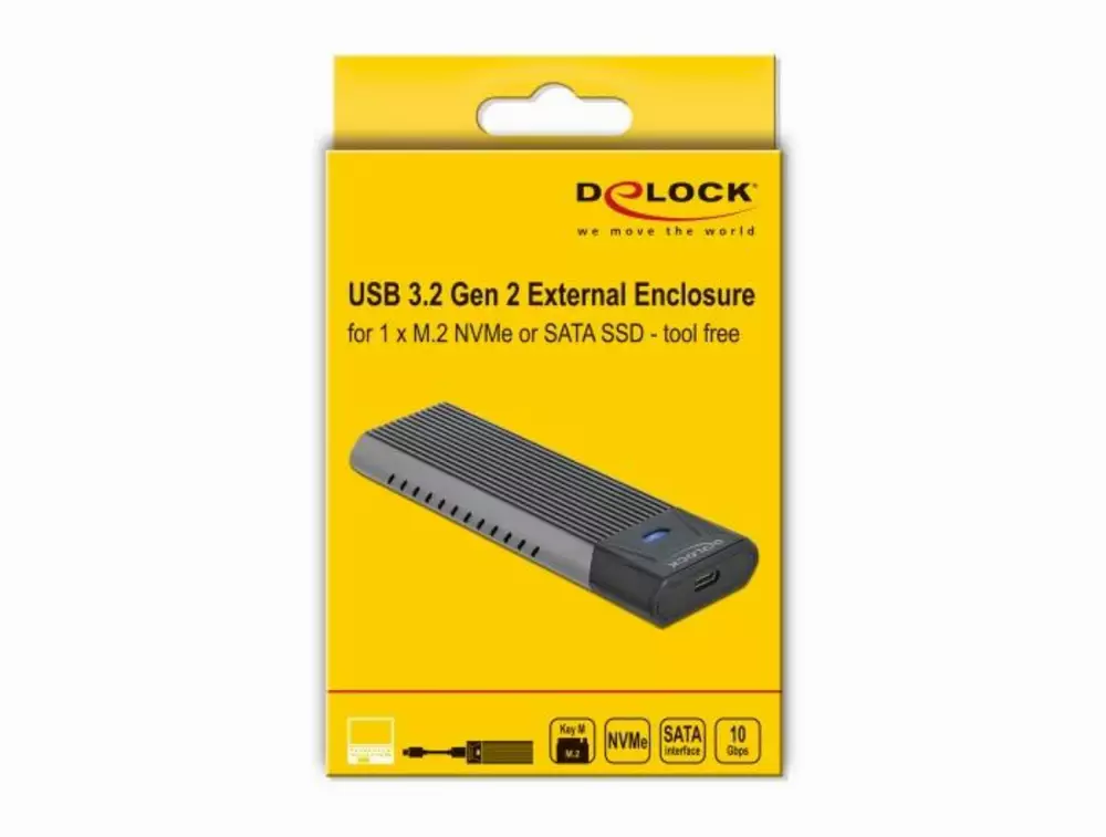 Кутия за SSD M.2 Delock 63263 NVMe PCIe USB-C 3.2 Gen 2