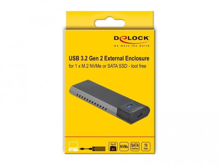 Кутия за SSD M.2 Delock 63263 NVMe PCIe USB-C 3.2 Gen 2