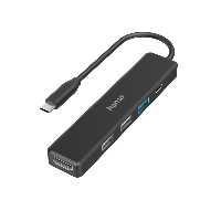 5-портов хъб HAMA 200117, 3 x USB-A, 1 x USB-C, 1 x HDMI, 4К, Черен