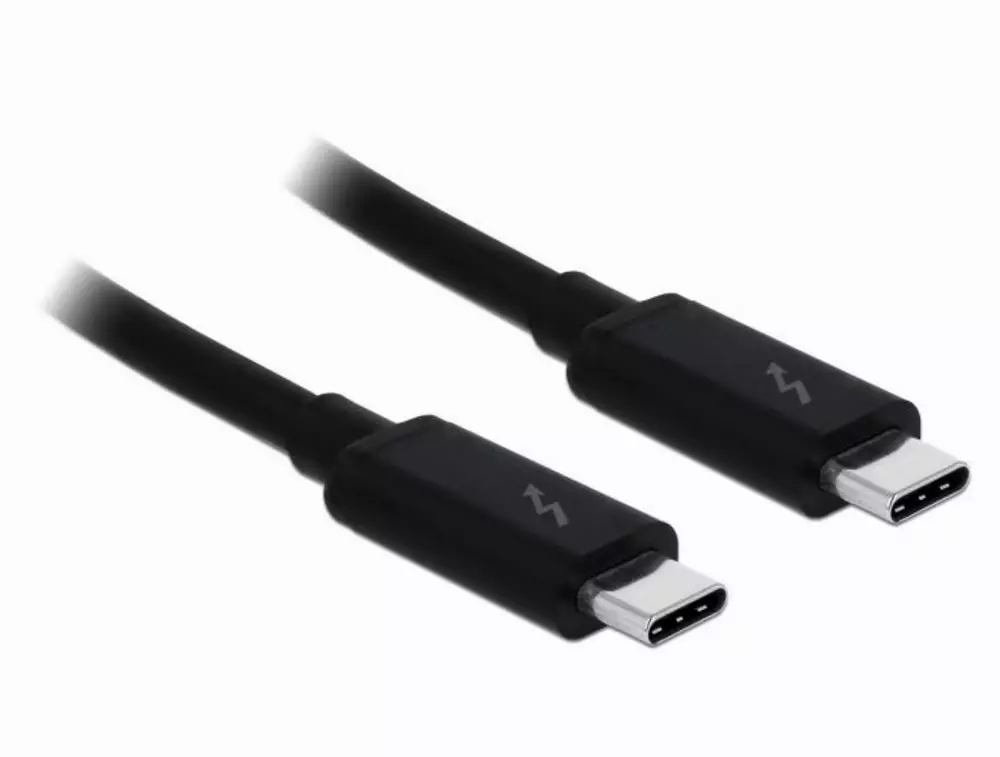 Кабел Delock Thunderbolt 3 (20 Gb/s) USB-C, мъжко - мъжко, 2.0 м, 3 A, Черен