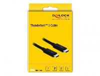 Кабел Delock Thunderbolt 3 (20 Gb/s) USB-C,  мъжко - мъжко, 2.0 м, 3 A, Черен