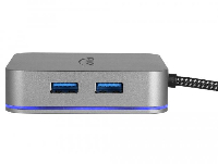 Докинг станция Delock 87742, USB-A, USN-C, HDMI, Gigabit LAN, PD, Подсветка, Сив