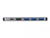 Докинг станция Delock 87753, За MacBook, HDMI 4K, USB-A, USB-C, PD, Сив